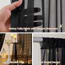 10x10FT Black Wrinkle Free Backdrop Curtains with Lights String for Parties - Photo Curtain Backdrop with Lights for Wedding Decorations, Bridal Baby Shower Birthday Party Photography Background (10FTx10FT (W5'xH10', 2 Panels))