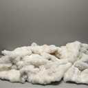 Ultra Soft Cozy Faux Fur Throw Blanket, Fuzzy Plush Thick Bubble Blanket, Luxury Fluffy Blanket for Couch, Sofa, Bedroom, and Living Room, 50x60 Inches, Cream White