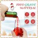 Sliner 24 Pcs Christmas Booze Balls with Ribbons Clear Plastic Fillable Christmas Bulbs Ornaments Plastic Fillable Light Bulbs with Screw Top for Crafts Xmas Tree Party Favors