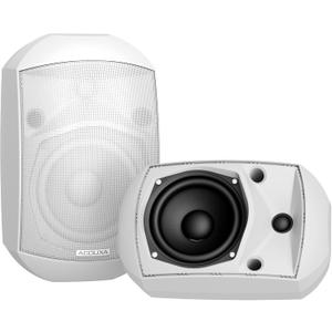 5.25 Inch Wall Mount Bluetooth 6.0 Outdoor Speaker,IP66 Waterproof Indoor/Outdoor Sound System,2-Way Woofer & Tweeter,600W Peak Wired Speakers for Pool,Patio,Garage,Home Theater(Pair,White)