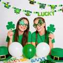 2 x 8.2Ft Felt St. Patrick's Day Garland Shamrock Lucky Pom Pom Banner for Mantle Home Window Irish Themed Party Decor