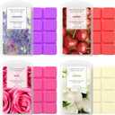 STRN Wax Melts Soy Wax Cubes 4 Pack Scented Wax Melts Warmer, Scented Wax Cubes for Warmers Soy Wax Cubes Candle Wax Melts, Rose, Lavender, Jasmine, Cherry (4 x 2.5oz) (Flowers&fruit)