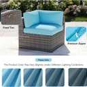 Aoxun 14pcs Patio Cushion Covers Replacement, Waterproof Outdoor Furniture Cushion Covers with Zipper and Non-Slip Bottom, Patio Sofa Couch 3 Sizes for Patio Sectional, Covers Only (Sky Blue)