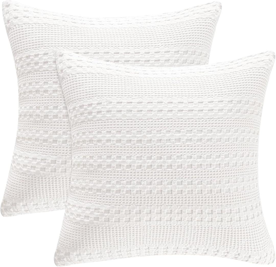 PHF Design Meets Comfort , 100%Cotton, Pillow case , white color, size 25"- 25" inh, 2" pieces