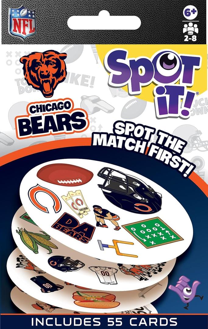 MasterPieces Game Day - NFL Chicago Bears Spot It Game For Kids, Adults, and Family
