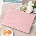 Seorsok Compatible with MacBook Air 13 inch Case 2022-2024 2025 A3240 M4 A2681 M2 A3113 M3 Touch ID, Elegant Leather Plastic Hard Case with Transparent Keyboard Cover, Pink Woven No Logo Cutout