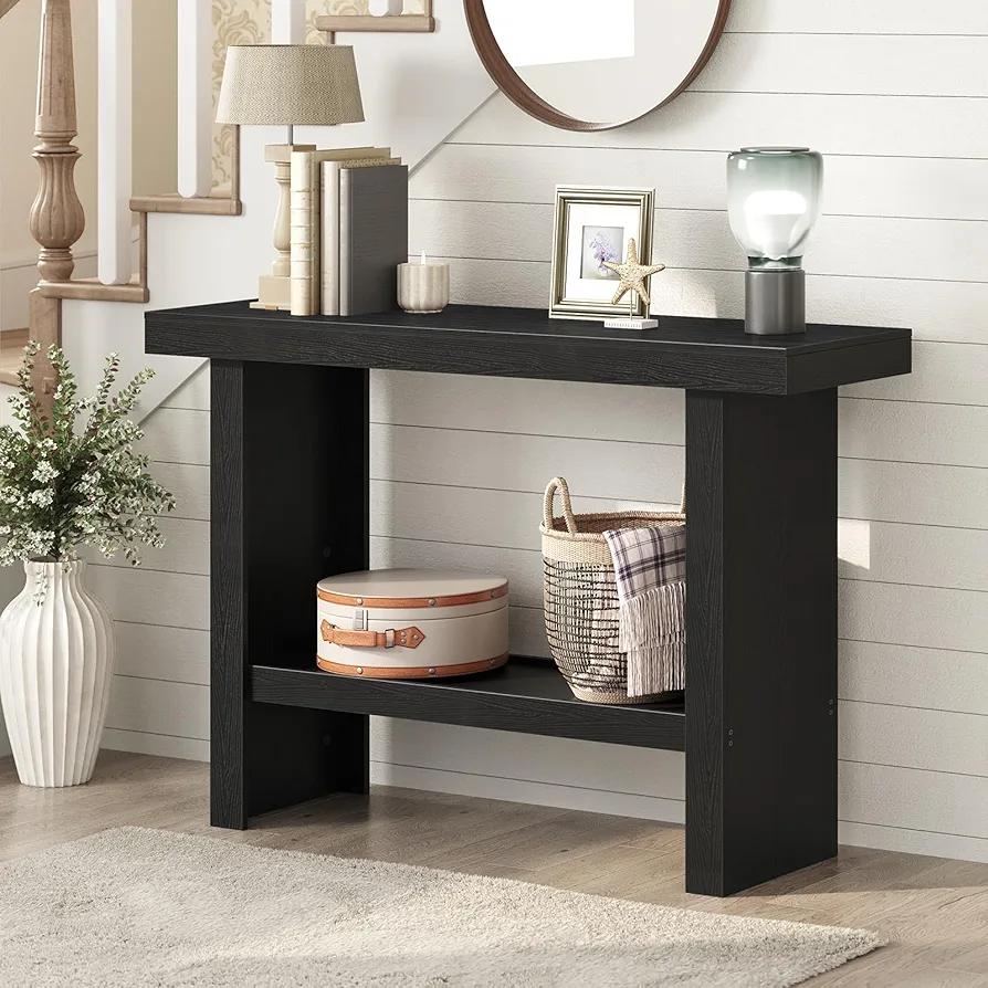 Console Table, 39.4'' Black Entryway Table for Hallway, Narrow Sofa Table Behind The Couch, Modern Foyer Tables for Entrance, Living Room, Corridor, Easy Assembly, Black CTHB16801