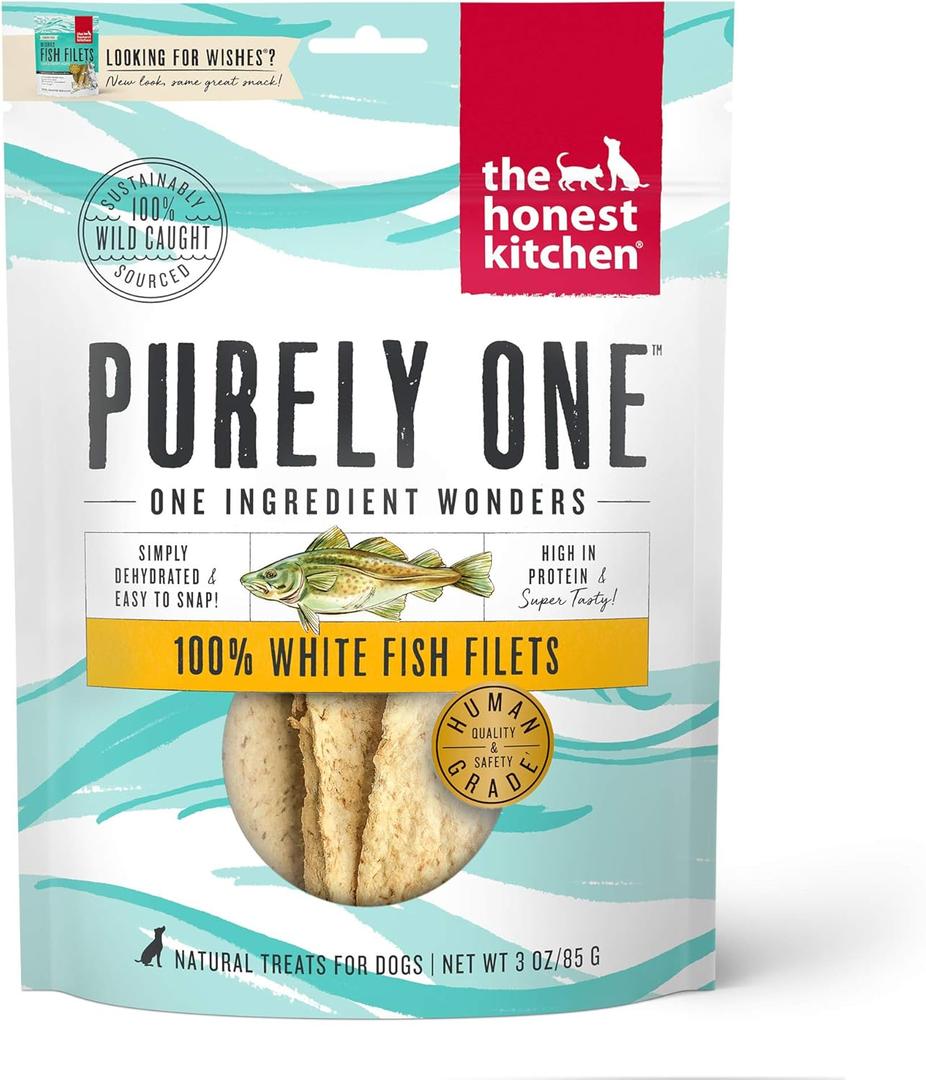 The Honest Kitchen 100% White Fish Filets Dog Treats, 3 oz (Wishes)