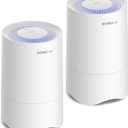 Rosekm Small Air Purifier for Home Bedroom, Personal Desk Mini Air Purifier, Room Hepa Air Purifier Fresheners Cleaner for Dorm, Pets, Smoke, Desktop, Office (2 Pack)