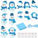 Epakh 24 Sets Winter Snowman Crafts Kit Christmas Crafts Tissue Paper Sun Catcher Bulk Winter Xmas DIY Art Make Your Own Hanging Home Ornaments for Xmas Holidays Party Activities Decors