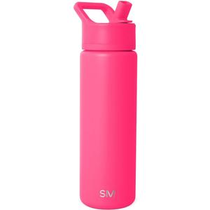 Simple Modern Water Bottle with Straw Lid | Vacuum Insulated Stainless Steel Metal | Reusable Leak Proof BPA-Free Cup for School | Summit Collection | 22oz, Malibu