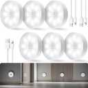 Puck Light LED Motion Sensor Closet Lights USB Rechargeable Under Cabinet Counter Lighting Lights for Vehicles Night Light with Magnet Stick-on for Kitchen