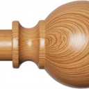 Wood Curtain Rods for Windows 28 to 48 Inches,1 inch Heavy Duty Window Curtain Rods with Imitation Wooden Grain Finials,Decorative Drapery Rod Adjustable, 28"-58"(2.3-4.8ft), Natural Wood