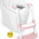 JASSONE Potty Training Seat, Toddler Step Stool, 2 in 1 Potty Training Toilet for Kids, Baby Seat with Splash Guard and Anti-Slip Pad for Boys Girls Potty Training, BabyPink