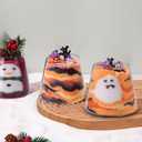 SixLadybro Halloween Candle DIY Kit, Candle Making Suplies with Ornament, Colored Candle Pellets, Cotton Wick and Glass Jar (Orange)