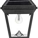 Gama Sonic Imperial II Bulb Post Light, Black UV Protected Resin and Clear Lens, Outdoor Single Lamp with 3" Fitter for Lamp Posts or Pier Base and Warm White 2700K Light (96B50012) Glass Chipped