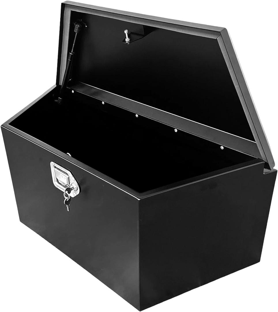 MaxxHaul 34" Steel Trailer Tongue Box, A-Frame Storage Chest with Lockable Latch Weather Resistant Tool Box for RV, Utility Trailer, and Boat (80349)