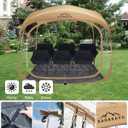 Baobrava Pop Up Sports Tent - Thick PVC, Scratch-Resistant Bubble Clear Tent, Instant Weather Proof Pod with Extra Top Cover for Soccer, Football Games, Outdoor Events, 5-6 Person