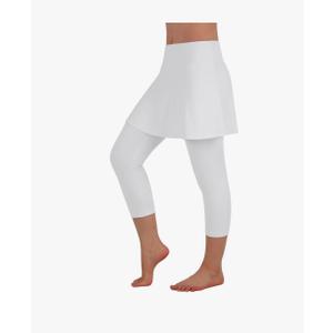 ANIVIVO Women Tennis Skirted Leggings with Pockets, Capris Yoga Leggings with Skirts&Tennis Pickleball Clothing, Size L