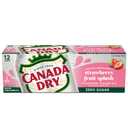 Canada Dry Fruit Splash Strawberry Ginger Ale Zero Sugar Soda, 12 fl oz cans, 12 pack (EXP 08/20/26)