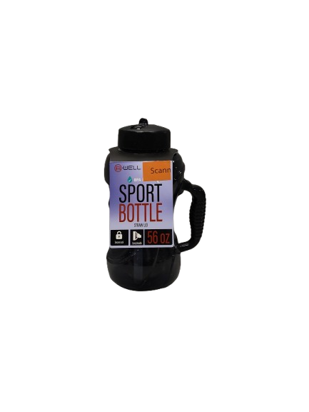 B•WELL BPA FREE 56oz. Sport Bottle Straw Lid. Secure Lock. Carry Handle