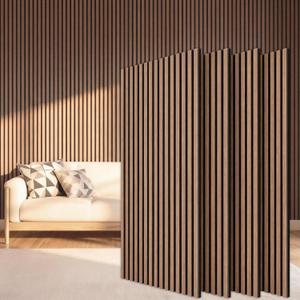 TONOR Wood Slatwall Panels, 4 Pack 47.2" x 23.6"/ 120 x60cm(31ft) Acoustic Wall Panels, Wood Slat Acoustic Panels for Noise Cancelling and Decoration, Living Room, Bedroom, Office, Walnut