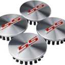(Set of 4) 68mm=2.67 inches SS Wheel Center Cap Covers Hub Cap Emblem Badge Trim for 2016-2023 6th Generation Chevrolet Camaro (2.67"(68mm), Red SS on silver cap)