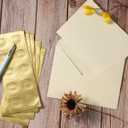 50 Pack A7 Colorful Envelopes with 5x7 Blank Heavy Colored Folded Cardstock and Gold Stickers for Greeting Cards, Wedding, Birthday Party, Baby Showers, Invitations (5x7)