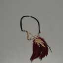 STIOEDYUAN Vintage 1920s Flapper Headband Great Gatsby Feather Headpiece Roaring 20s Leaf Tiara Hair Accessories For Women (Red)
