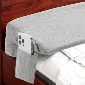 Novabright 72"x 8"x 5" Bed Wedge Pillow Gap Filler for Headboard Gap Filler Bed Wedge Pillow with Side Pocket Gaps Mattress Wedges Gaps Fillers to Stop Items Falling Down, Removable and Washable