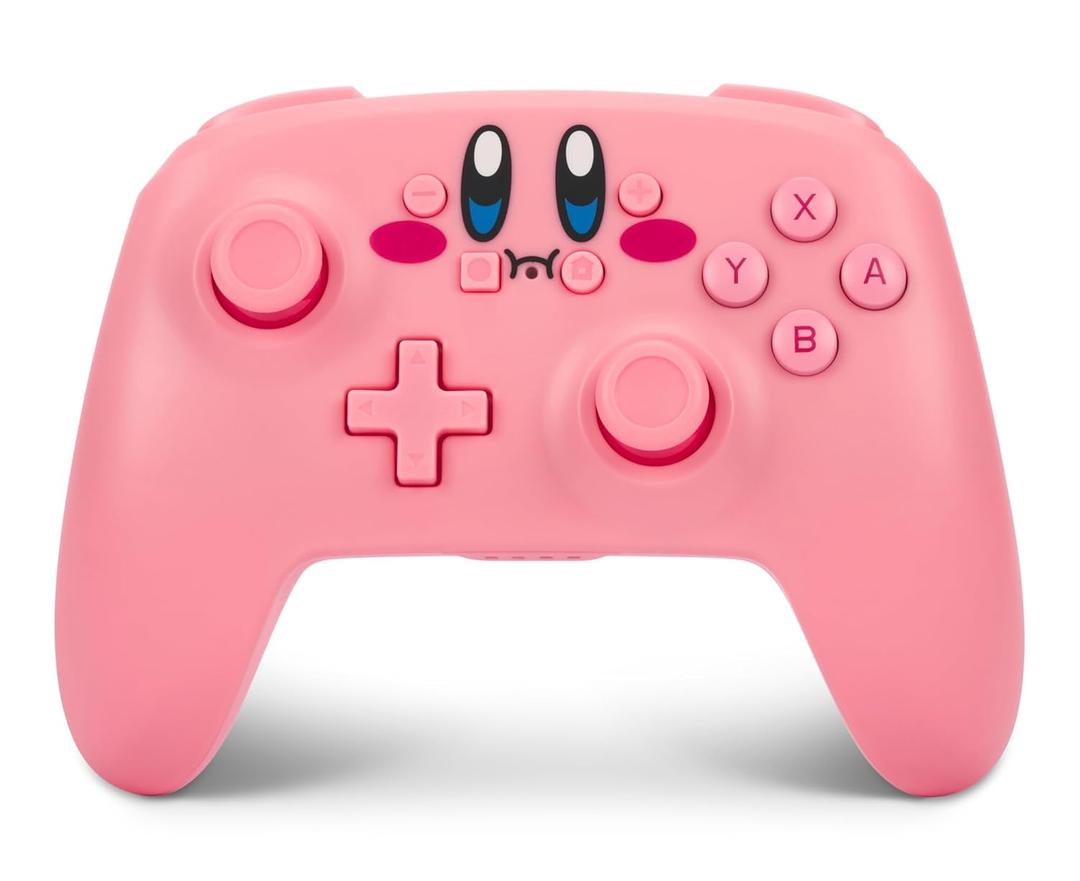 PowerA Wireless Nintendo Switch Controller - Kirby, AA Battery Powered (Battery Included), Nintendo Switch Pro Controller, Mappable Gaming Buttons, Officially Licensed by Nintendo