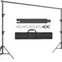 VEVOR 11.5 x 9.6 ft Heavy Duty Backdrop Stand, Height Adjustable Photography Backdrop Stand, Background Support System with 6 Clamps and A Carry Bag, for Party, Wedding, Display, Photo