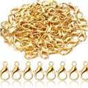 Syhood 100 Pcs Lobster Claw Clasp 0.91x0.47 Inch Large Lobster Claw Clasp Necklace Bracelet Fastener Hook DIY Jewelry Finding(2.3 x 1.3 Cm/ 0.91 x 0.47 Inch,Light Gold)