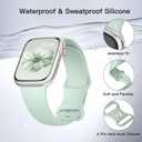 Patenting Sport Silicone Band Compatible with Apple Watch Bands 40mm 38mm 41mm 42mm 44mm 45mm 46mm 49mm Women Men, Waterproof Soft Wrist Strap for iWatch Series 11 10 9 8 7 6 5 4 3 2 1 SE Ultra 2 3 (Aquamarine Green(#New))