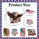 Dazoratix 250 Years America Car Decal - 7 Pcs 250th Anniversary Vintage Eagle USA Merchandise Patriotic American Flag Independence Vinyl Rearview Mirror Sticker for Window Vehicle Truck Bumper Tumbler