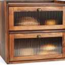 Ciilee Baby Bread Box for Kitchen Countertop Wooden Double Layer Storage Container Bread Bin Large Capacity Vintage Bread Keeper Farmhouse Breadbox Pantry Organizer Versatile Food Cabinet(Brown)