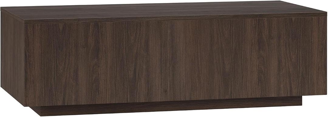 Henn&Hart 48" Modern Coffee Table, Rich Brown, 20" Square Side Table