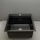 15 x 17 Inch Kitchen Bar Sink Drop In,304 Stainless Steel Handmade Single Bowl Topmount Kitchen Sink, Black