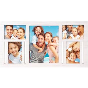 Collage Picture Frame for Wall White Multi Photo Frame Holds 8x10 and 4x6 Pictures Family Photo Display Modern Farmhouse Home Dcor Gallery Wall Frame Hanging Horizontal or Vertical Picture Collage Display, 5 Opening