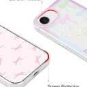 Jusy Compatible with iPhone 16e Bow Phone Case, Cute Clear Ribbon Bowknot Pattern Aesthetic Soft TPU Transparent Cases Protective Phone Cover for Women Girly - Colourful