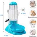 VANNON 2-in-1 Hamster Water Bottle & Food Feeder, 4.6oz/130ml Top-Fill Small Animal Cage Water Dispenser & Food Dish, BPA-Free, Anti-Leak for Hamster, Gerbil, Mouse