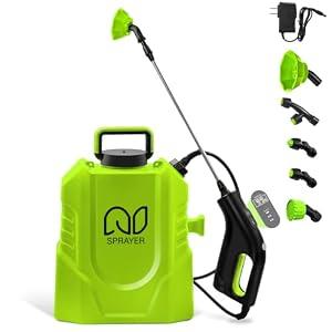 Battery Powered Backpack Sprayer 3 Gallon, Garden Sprayer with 3 Adjustable Pressures & Digital Display, Electric Pump Sprayer with 2.2Ah Battery, Telescopic Wand, 5 Nozzles for Yard Lawn