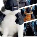 Cat Bat Costume Set, Halloween Cosplay Props with Muscular Arm Suit and Mask, Fun Animal Dress Up Accessories (Black)