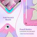 VOFUOE for iPad A16 Case 11th Generation 2025, for iPad 10th Generation Case 2022 10.9 Inch for Kids with Screen Protector Shoulder Strap Unicorn Stand Pencil Holder Hard Protective Cover-Purple Pink
