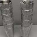 Ziliny 12 Pack 16oz Stainless Steel Cups Metal Pint Cup Tumbler Double Wall Vacuum Insulated Stackable Drinking Glasses for Beer Party Bar Travel Camping Home and Outdoor (Sliver)