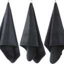 Microfiber Gym Towels Bigger Size Super Soft for Exercise Fitness, Sports, Workout, 380-GSM 15-Inch x 31-Inch Quick-Drying Towels (Black, 3 Pack)