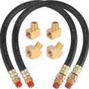 2PCS 3/8' Air Brake Chamber Hose, 24in, Rubber, Black, Semi Truck Air Brake Hose Repair Kit, SAE J1402, 800 psi Max Pressure