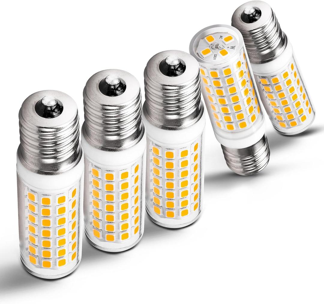 E17 LED Ceiling Fan Light Bulb 6W (60W Halogen Equivalent) 2700K Warm White 700lm 120V LED Intermediate Base Bulb for Appliance,Desk Lamp,Cabinet,Closet,Chandelier Lighting,Non-dimmable,5pack (E17, 2700k Warm White)