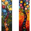 AOHMPT Pack of 2 Long Vertical Tapestry,Nature Landscape Tapestry with Serene Mountain River, Moon & Sun Motifs,Traditional Ink Painting Wall Art , Zen Aesthetic Wall Hanging for Living Room Bedroom Decor 13" W x 51" H" (Tree of Life)