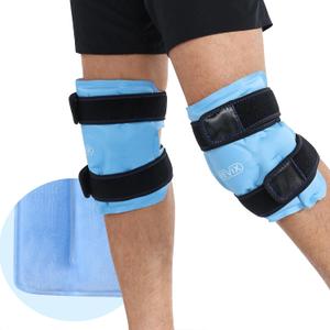 REVIX Ice Wraps for Knee Discomfort, Gel Ice Packs Reusable with Cold Compression, Knee Cold Pack for Meniscus Tear and Joints, Plush Cover and Hands-Free Application, A Set of Two